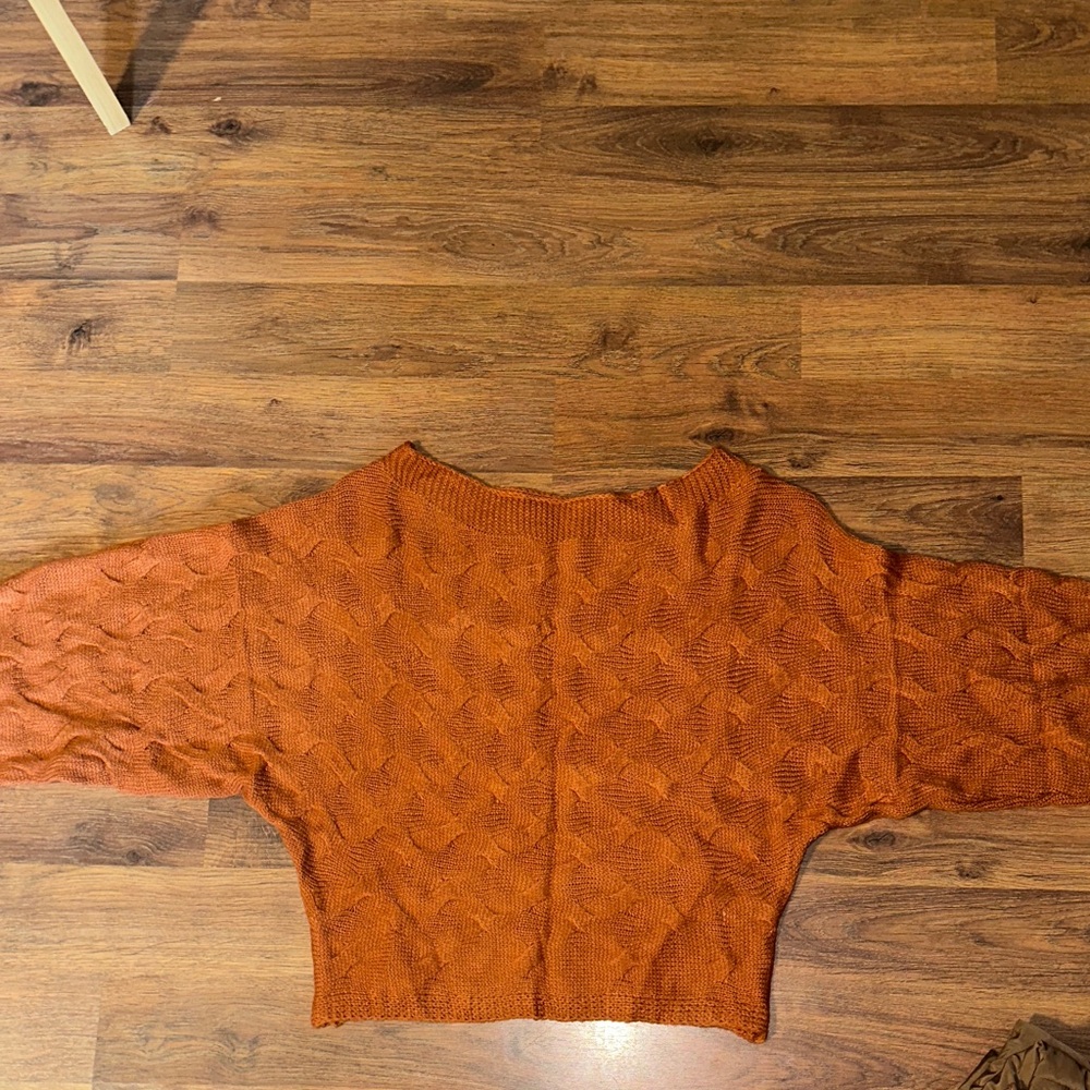 SHEIN Rust Cable Knit Sweater